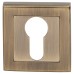 Exel Square Escutcheon - 52 x 52mm - Euro - Antique Brass