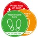 Social Distance Floor Sign - Please Keep 2m Apart - 400mm Diameter - Pack of 3