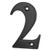 79mm Screw Fix Door Numeral - 2 - Black