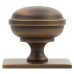 Alexander & Wilks Quantock Cabinet Knob on Square Backplate - 38mm Diameter - Antique Brass