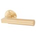 Burlington BUR30 Satin Brass Door Handles on Round Stepped Rose - Westminster Range 