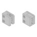Bohle Square Balustrade Clamps & Inserts - 10mm Glass - 45mm x 45mm - Stainless Effect - Pack of 4