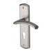 Heritage Brass by M Marcus Satin Nickel Euro Lock Door Handle - Centaur Range - 189 x 48mm