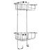 Croydex Wirework Medium Corner Shower Basket - Two Tier - 320 x 250 x 150mm - Stainless Steel