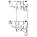 Croydex Wirework Medium Corner Shower Basket - Two Tier - 320 x 250 x 150mm - Stainless Steel