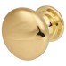 Exel Domed Round Cabinet Knob - 28mm Diameter - Polished Brass