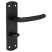 Exel Matt Black Arched Bathroom Door Handle - 172 x 44mm - RH