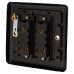 Eurolite Enhance Decorative 10A 2 Gang 2 Way Light Switch - Matt Black with Black Inserts