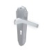 Heritage Brass by M Marcus Satin Chrome Art Deco Keyhole Lock Door Handle - Waldorf Range - 203 x 66mm