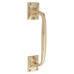 Traditional Heavy Cast Offset Door Pull Handle - Screw Fix - 250mm Centres - Polished Brass