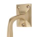 Traditional Heavy Cast Offset Door Pull Handle - Screw Fix - 250mm Centres - Polished Brass