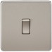 Knightsbridge 20A 1 Gang DP Screwless Flat Plate Appliance Switch - Brushed Chrome