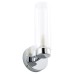 Forum Spa Sparti LED Bathroom Wall Light - IP44 - Polished Chrome with Clear Cylindrical Glass Shade