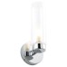 Forum Spa Sparti LED Bathroom Wall Light - IP44 - Polished Chrome with Clear Cylindrical Glass Shade