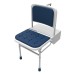 Fitzroy of London Doc M Padded Folding Wall Shower Seat, Legs & Back - 500 x 410 x 690mm - Wht/Blue
