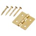 Mini Solid Brass Butt Cabinet Hinge - 13 x 13 x 0.5mm - Polished Brass - Pack of 5 Pairs
