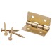 Mini Solid Brass Butt Cabinet Hinge - 13 x 13 x 0.5mm - Polished Brass - Pack of 5 Pairs