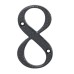 76mm Screw Fix Door Numeral - 8 - Antique Black Iron