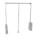Emuca Pull Down Wardrobe Rail Lift - 600-830mm - Max Weight 12kg - Chrome 