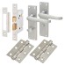Exel Victorian Straight Bathroom Lock Door Handle Kit - Satin Chrome