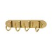 Heritage Brass by M Marcus Solid Brass Coat Rack - 223 x 64 x 40mm - 4 Hooks - Polished Brass