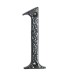 76mm Screw Fix Door Numeral - 1 - Antique Black Iron