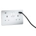 Knightsbridge 13A 2 Gang Screwless Type A/C USB Socket with 2 x USB - 4A - Matt White/White
