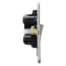 Knightsbridge 45A 1 Gang Screwless Double Pole Cooker Switch with Neon - Brushed Chrome