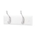 Exel Hat & Coat Hook Rail - 225 x 70mm - 2 Hooks - White Board with Polished Chrome Hooks