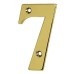 79mm Screw Fix Door Numeral - 7 - Polished Brass Effect