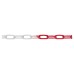 Welded Steel Chain - 6 x 42mm - 10m Length - Red/White