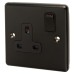 Eurolite Enhance Decorative 13A 1 Gang Double Pole Switched Socket - Matt Black with Black Inserts 