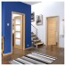 LPD Vancouver 4 Light Clear Glazed Pre-Finished Solid Internal Door - 1981 x 838 x 35mm - Oak