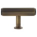 Alexander & Wilks Vesper Hex 14mm T-Bar Cabinet Knob - 55 x 33mm - Antique Brass