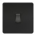 Knightsbridge 20A 1 Gang Double Pole Screwless Flat Plate Appliance Switch - Matt Black