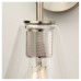 Exel Noord Knurled Indoor Wall Light - Satin Nickel Fittings and Hooded Clear Glass Shade 