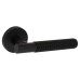 Exel Matt Black Reeded Door Handles on Round Rose - Lily Range 