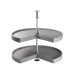 Emuca 3/4 Tray Carousel Set - Cabinet Width 800mm - Grey Plastic