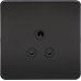 Knightsbridge 5A Screwless Flat Plate Unswitched Round Pin Socket - Matt Black with Black Insert