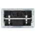 Knightsbridge 13A 2 Gang Screwless Type A/C USB Socket with 2 x USB - 4A - Brushed Chrome/Black