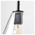 Exel Noord Knurled Ceiling Light Pendant - Matt Black Fittings and Hooded Clear Glass Shade