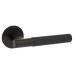 Jigtech Matt Black Knurled Door Handles on Round Slim Rose - Schema Teckna Range 