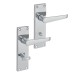 Exel Polished Chrome Budget Straight Bathroom Door Handle - Mia Range - 153 x 42mm