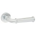 Jedo Polished Chrome Fire Rated Door Handles on Round Rose - Classic Range 