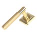 From The Anvil Polished Brass Knurled Door Handles on Square Rose - Brompton Range 