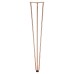 Rothley Hairpin Leg - 3 Pin - 710mm Height - Polished Copper