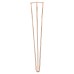 Rothley Hairpin Leg - 3 Pin - 710mm Height - Polished Copper