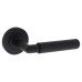 Burlington BUR40 Matt Black Knurled Door Handles on Round Rose - Piccadilly Range 
