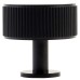 Carlisle Brass Lines Radio Round Cabinet Knob - 35mm Diameter - Matt Black