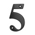 79mm Screw Fix Door Numeral - 5 - Black